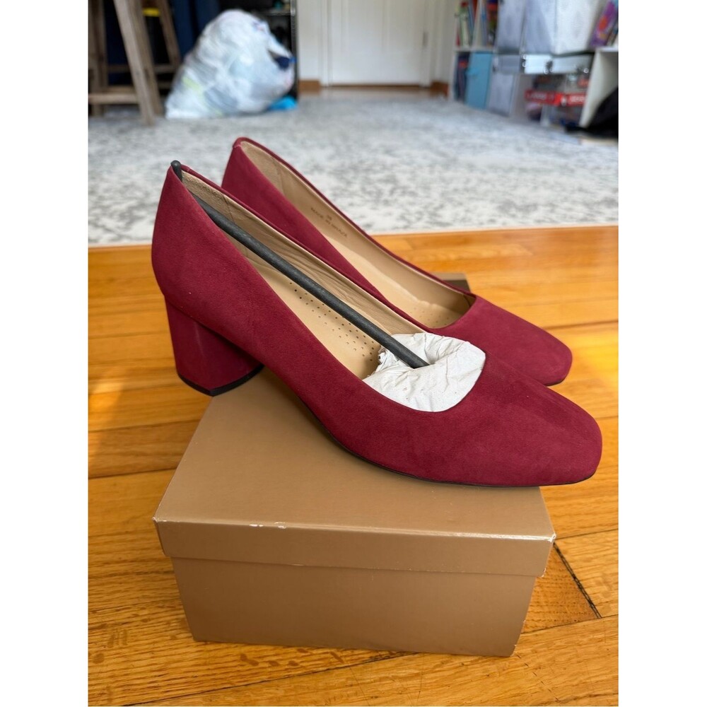 Wirth Women's wine Suede Block Heel Pumps size 39